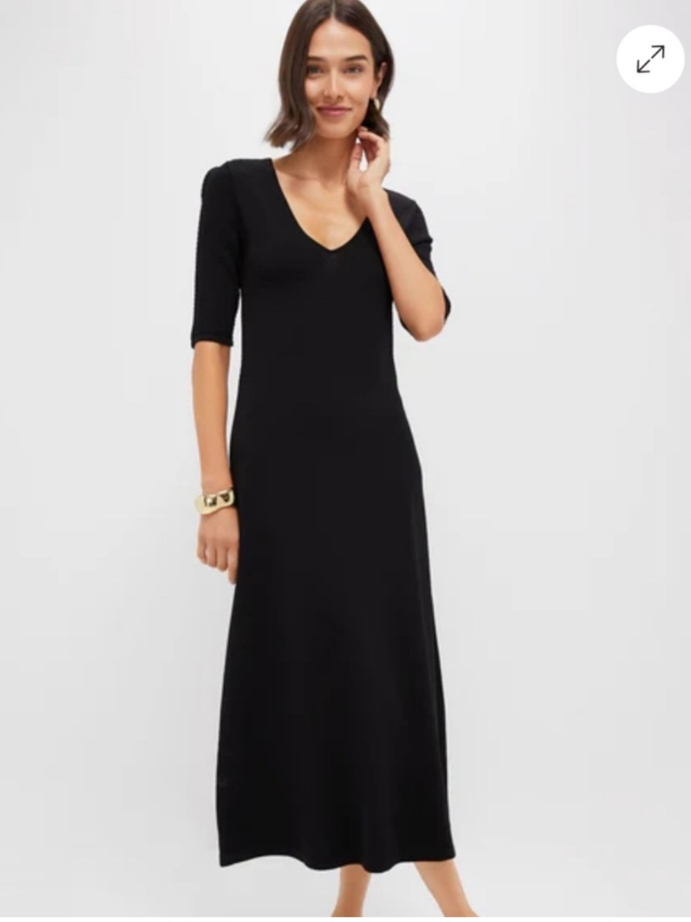 Tuckernuck Pomander Place Black Clara Smock Top V-Neck Midi Dress